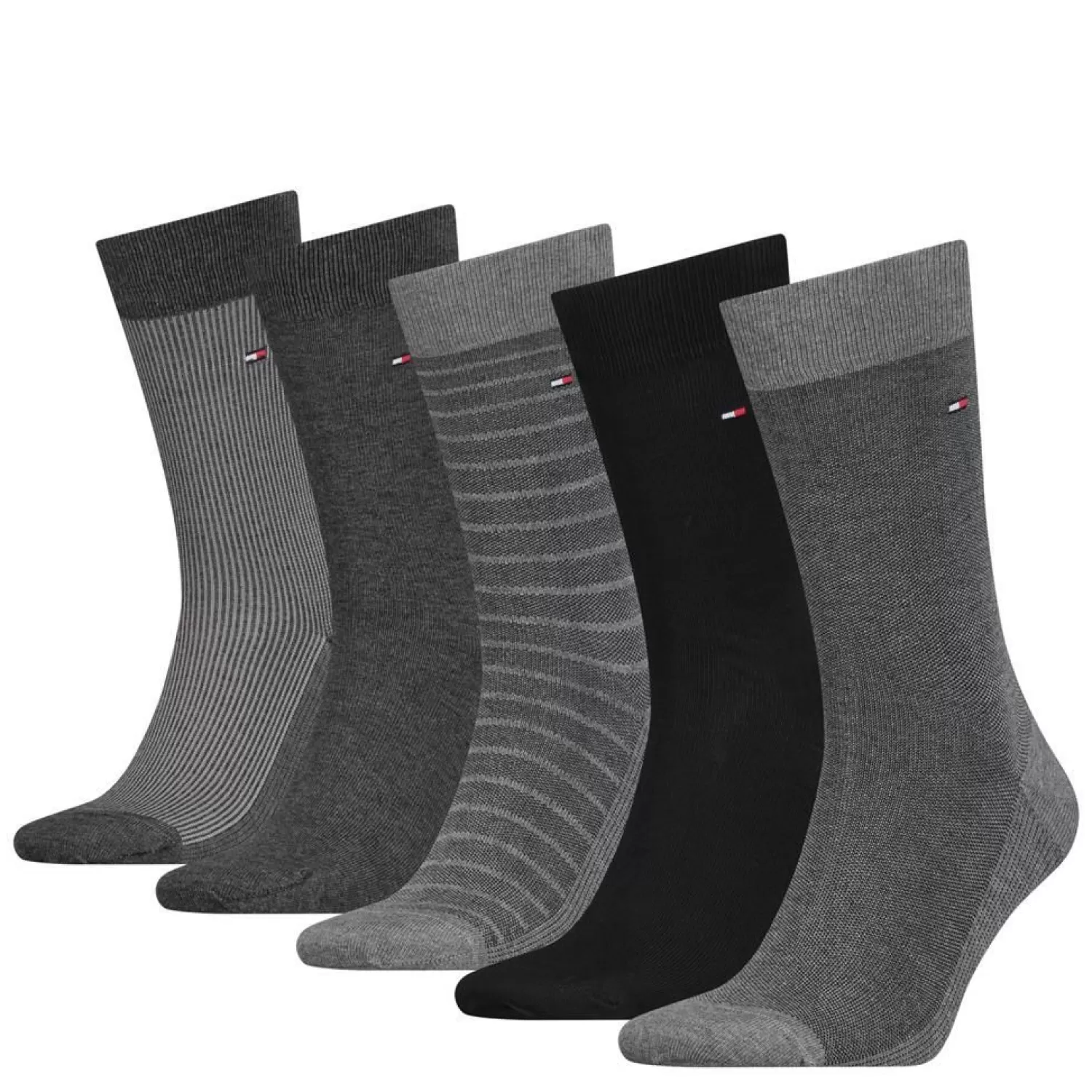 Men Tommy Hilfiger 5 Pairs Mens Socks Gift Set - Grey Melange