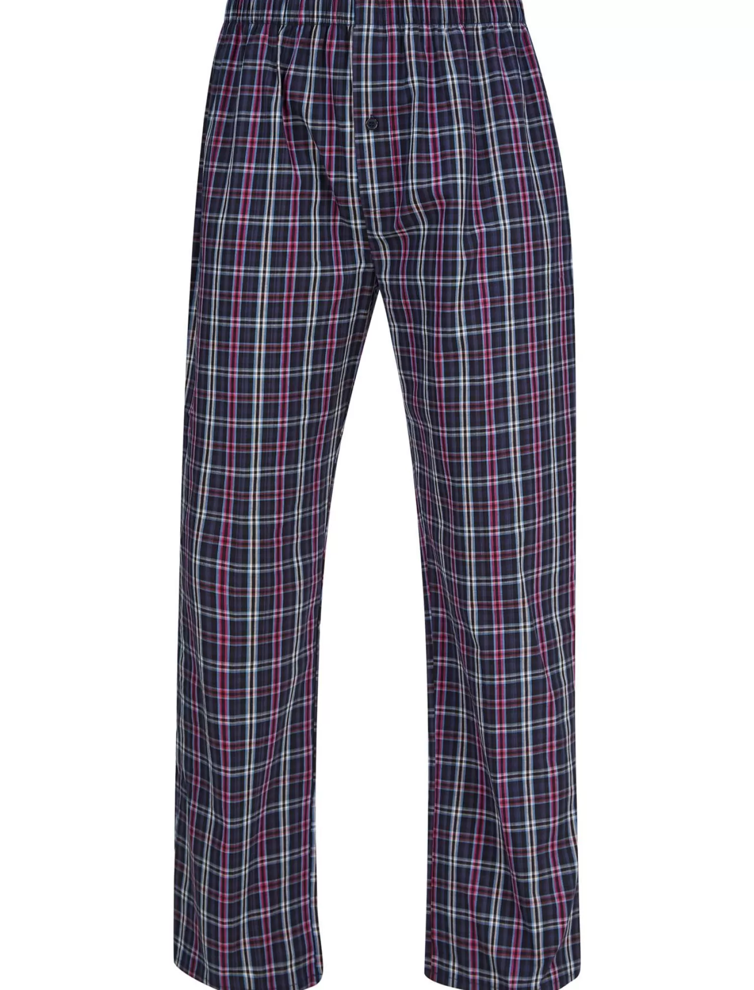 Men Walker Reid 100% Woven Cotton Check Pyjamas - Navy