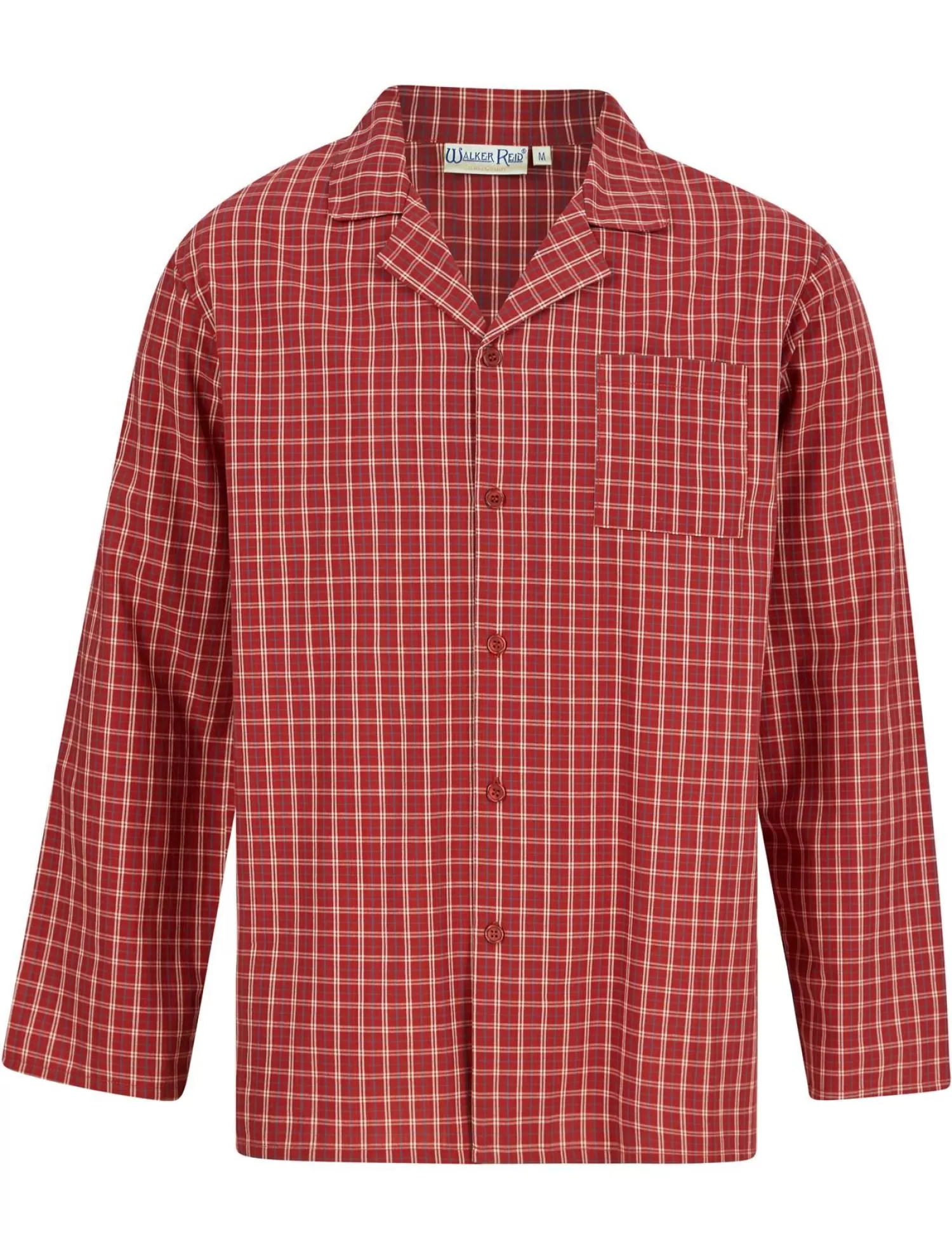 Men Walker Reid 100% Woven Cotton Check Pyjamas - Red