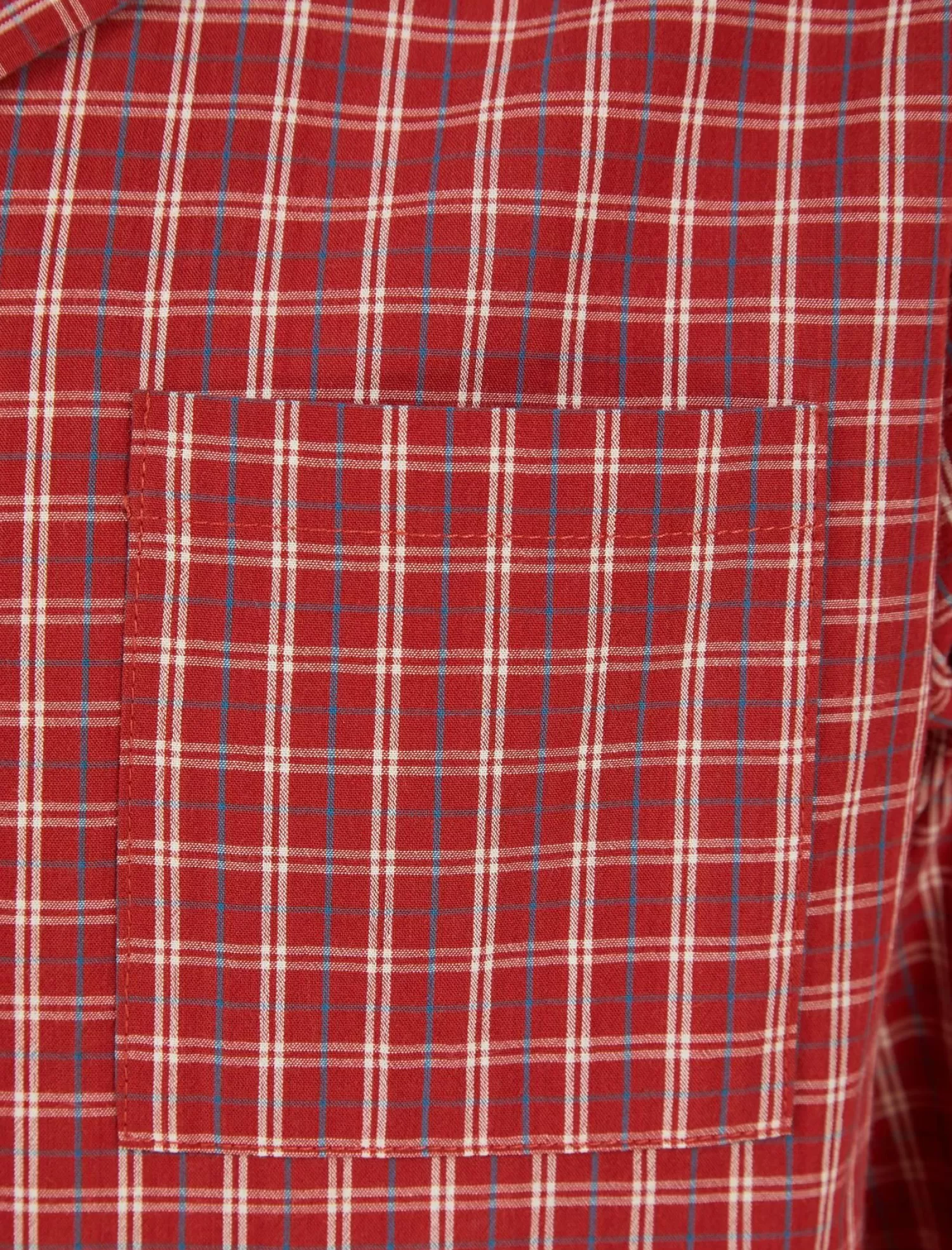 Men Walker Reid 42" 100% Woven Cotton Check Nightshirt - Red