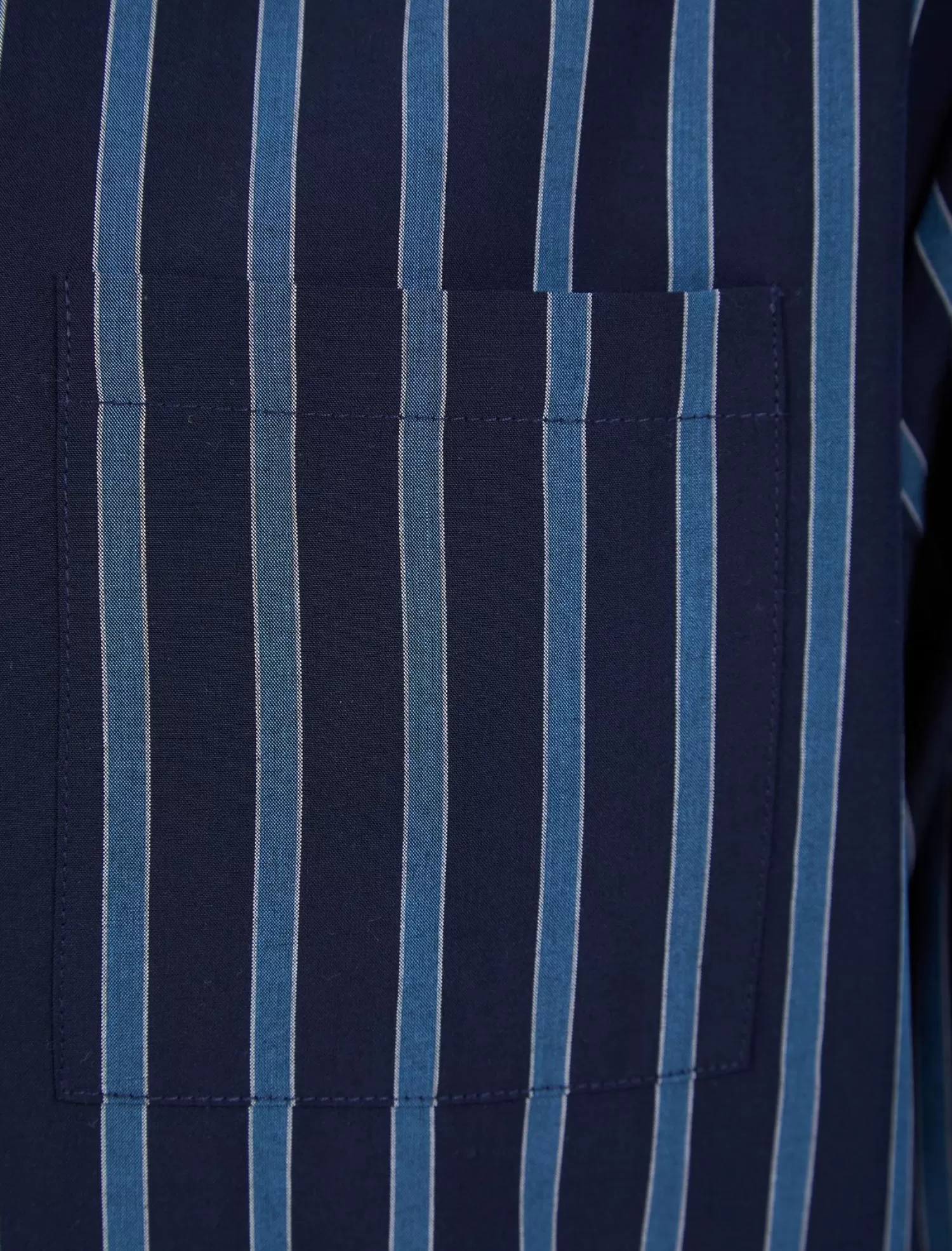Men Walker Reid 42" Yarn Dyed 100% Woven Cotton Stripe Nightshirt