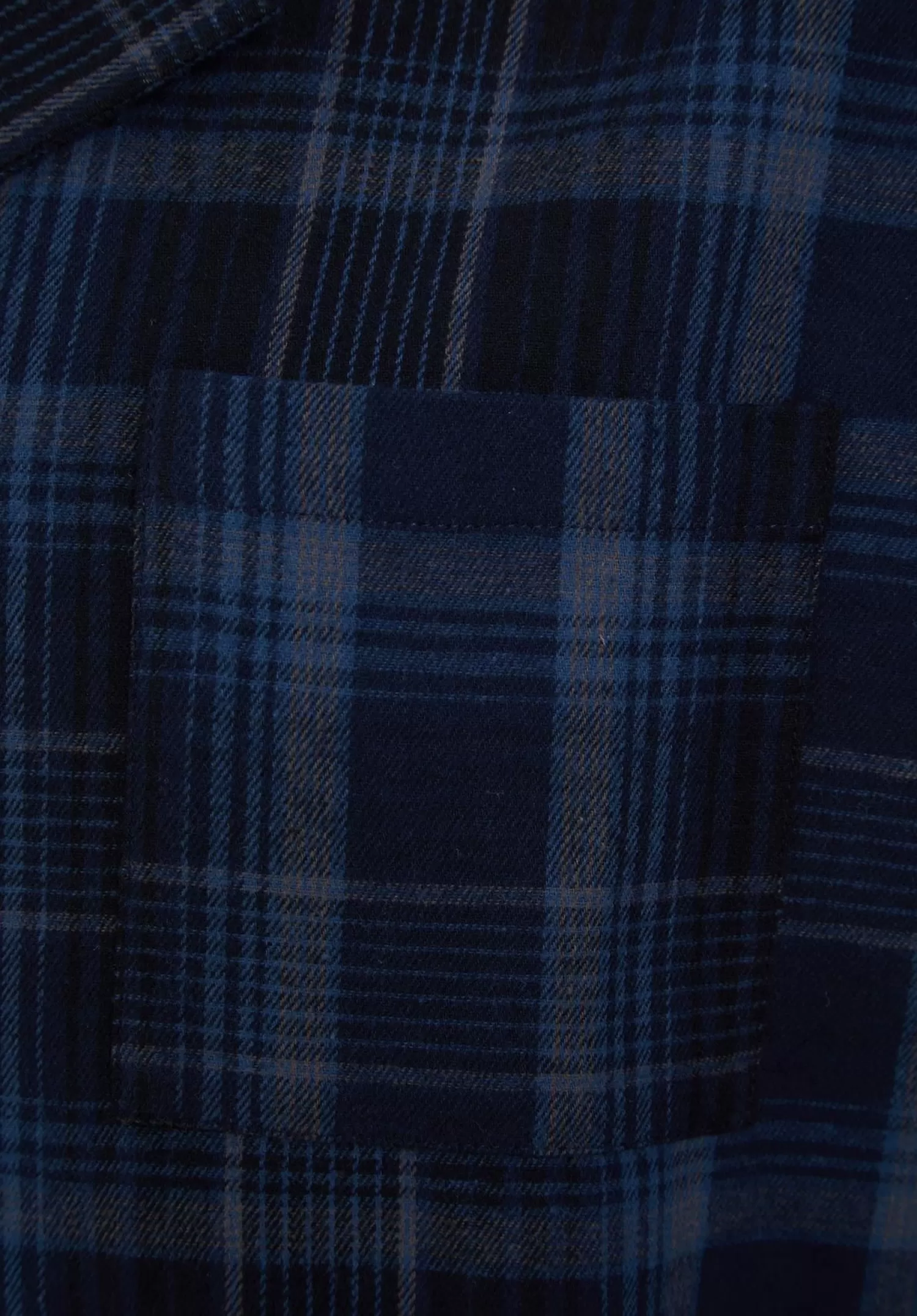 Men Walker Reid Brushed Cotton Check Nightshirt - Navy