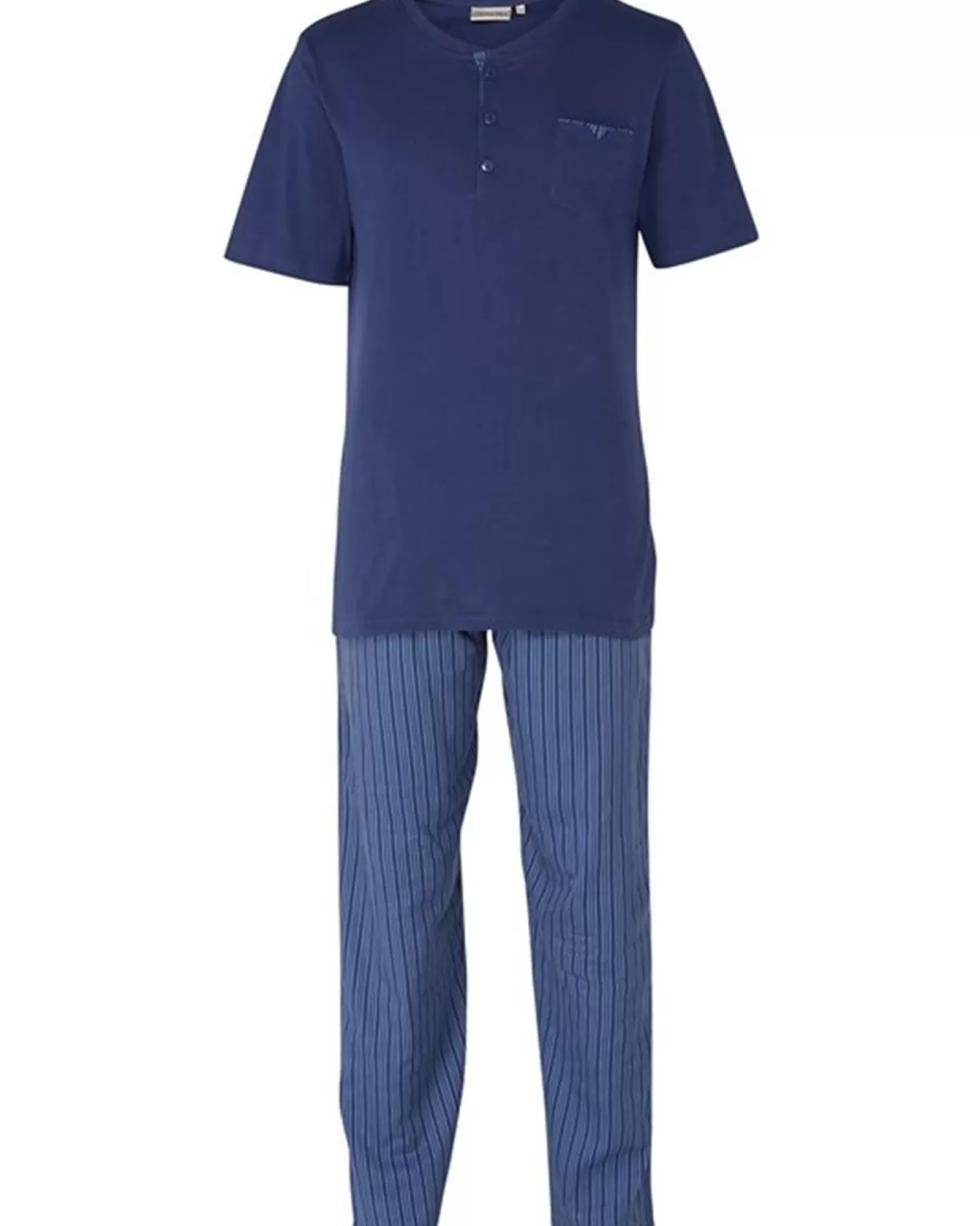 Men Walker Reid Jersey Cotton Short Sleeve Pyjamas - Navy