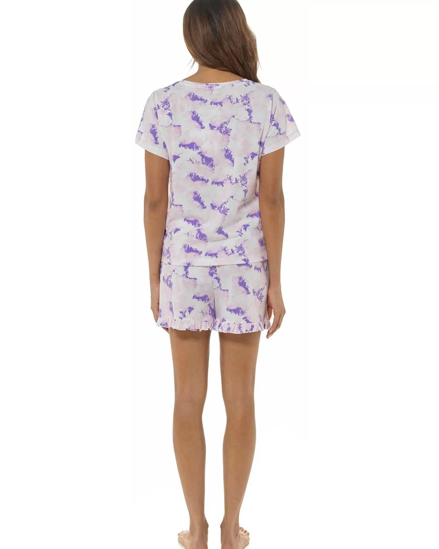 Wolf & Harte Pyjamas | Wolf & Harte Lilac Tie Dye Short Pyjamas