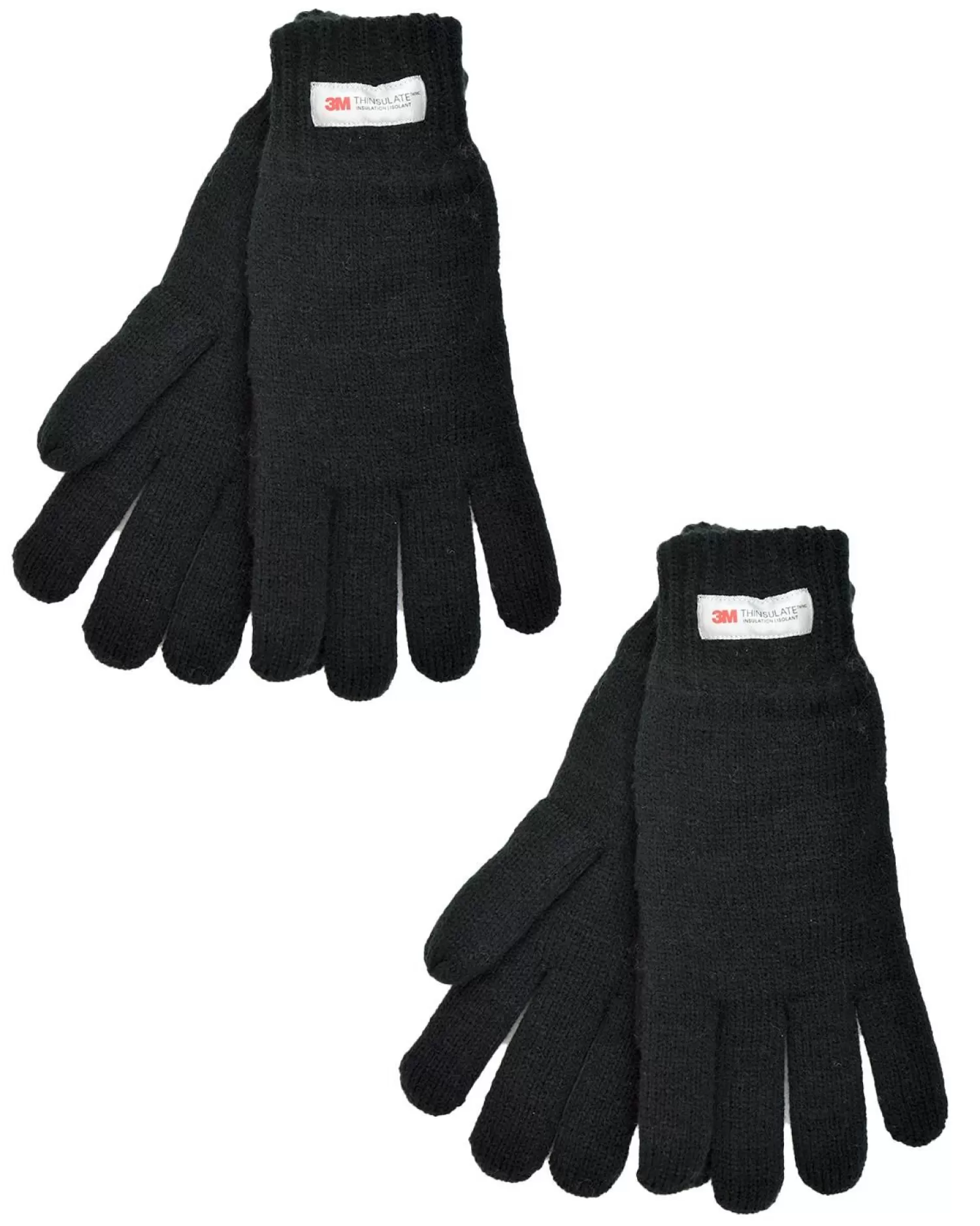 * Gloves | Womens 2 Pack Black Knitted Thinsulate Gloves