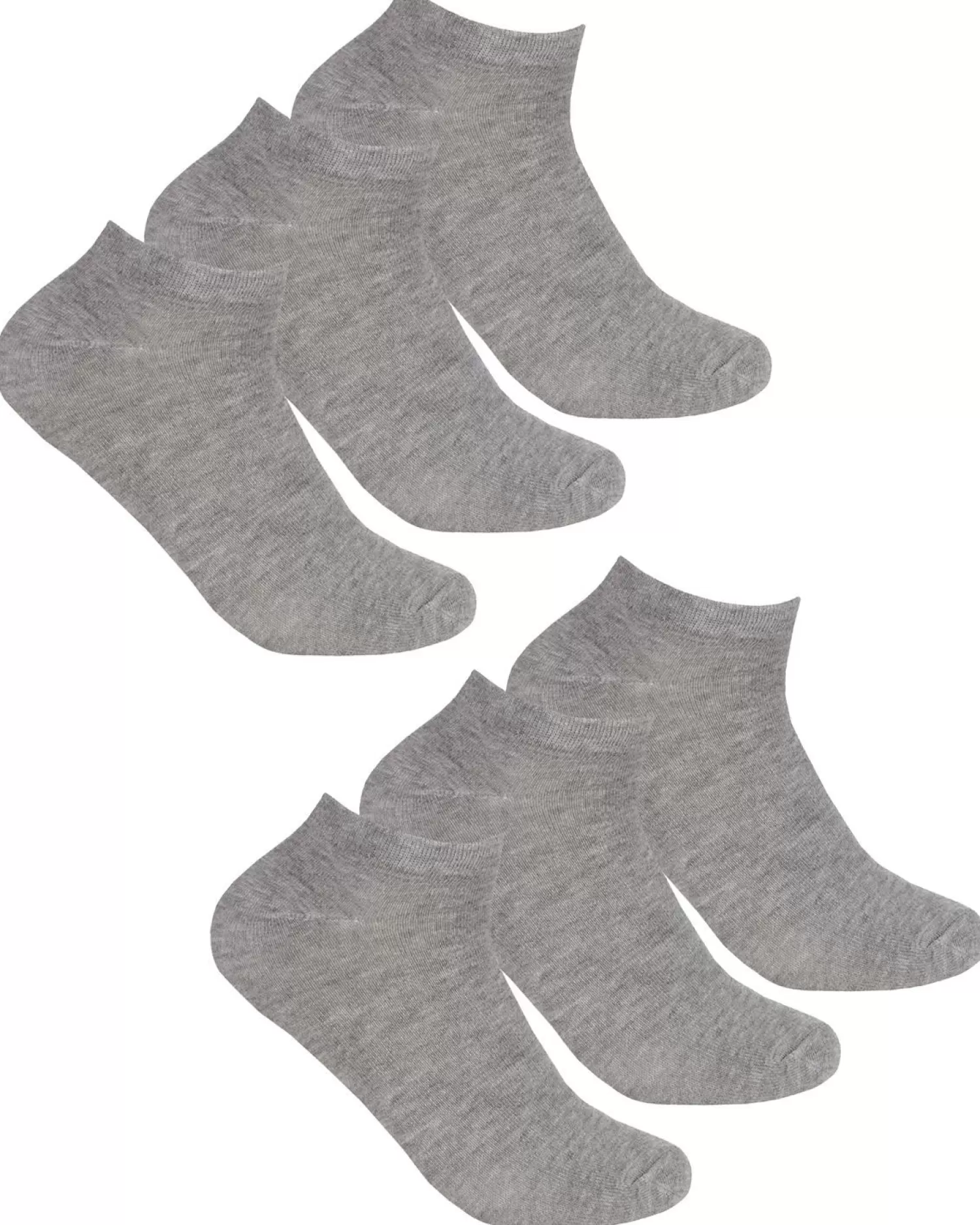 PandaStick Socks | Womens 6 Pack Bamboo Trainer Socks - Grey