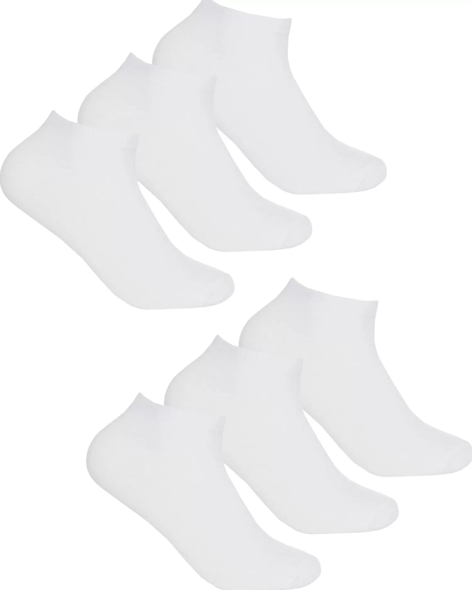 PandaStick Socks | Womens 6 Pack Bamboo Trainer Socks - White