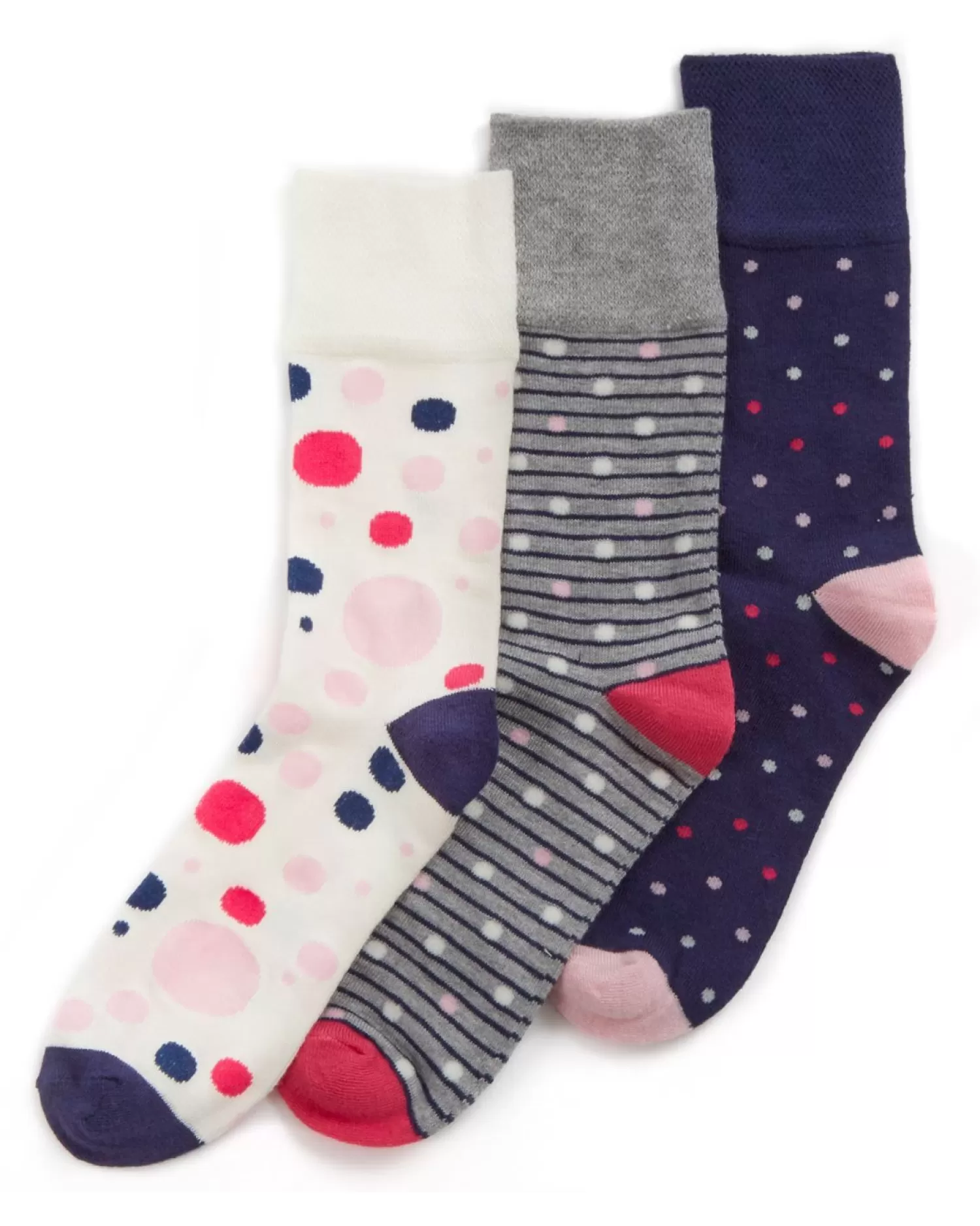 PandaStick Socks | Womens 6 Pack Comfort Fit Bamboo Socks - Spots & Stripes