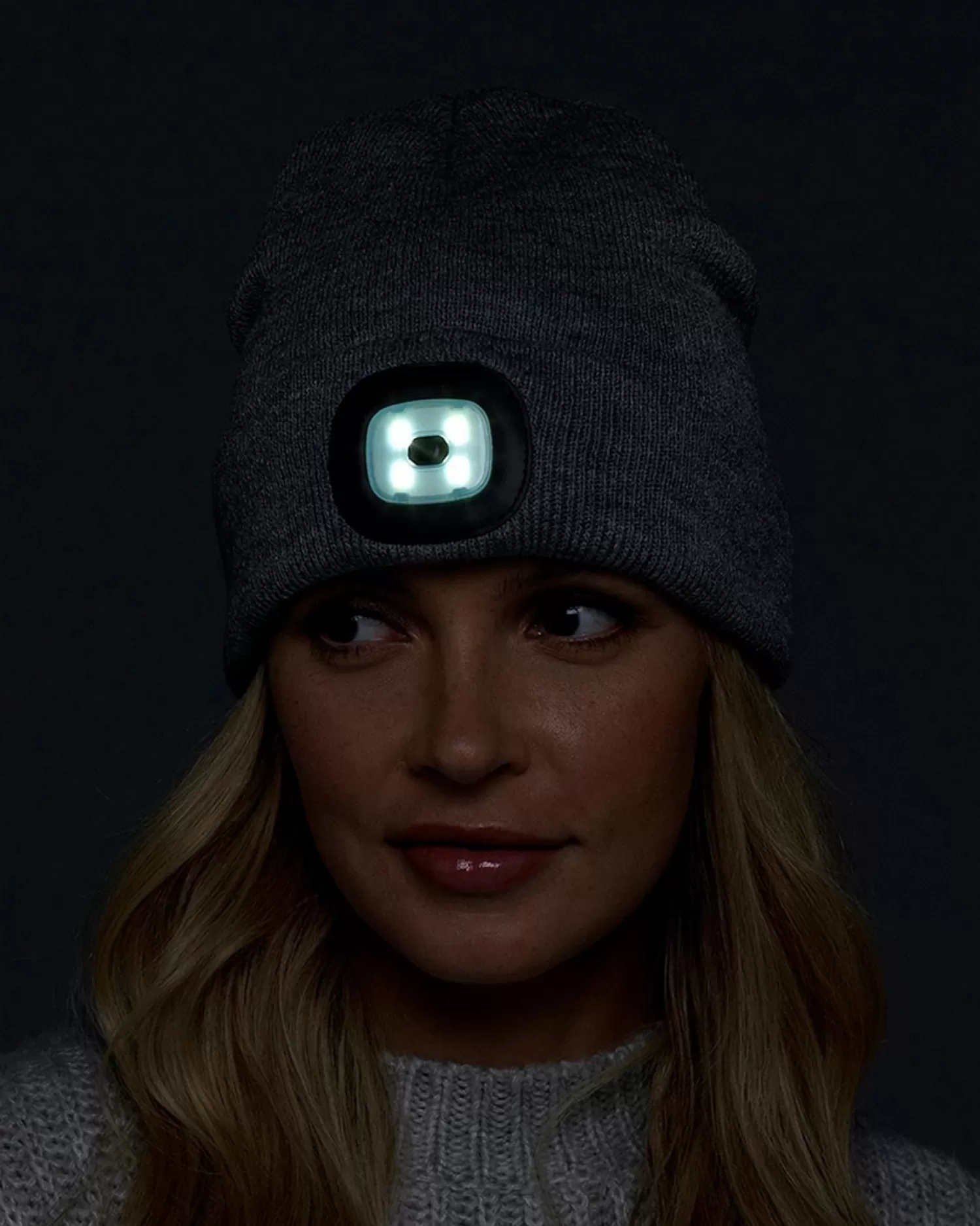 Storm Ridge Hats | Womens Led Light Beanie Hat - Grey