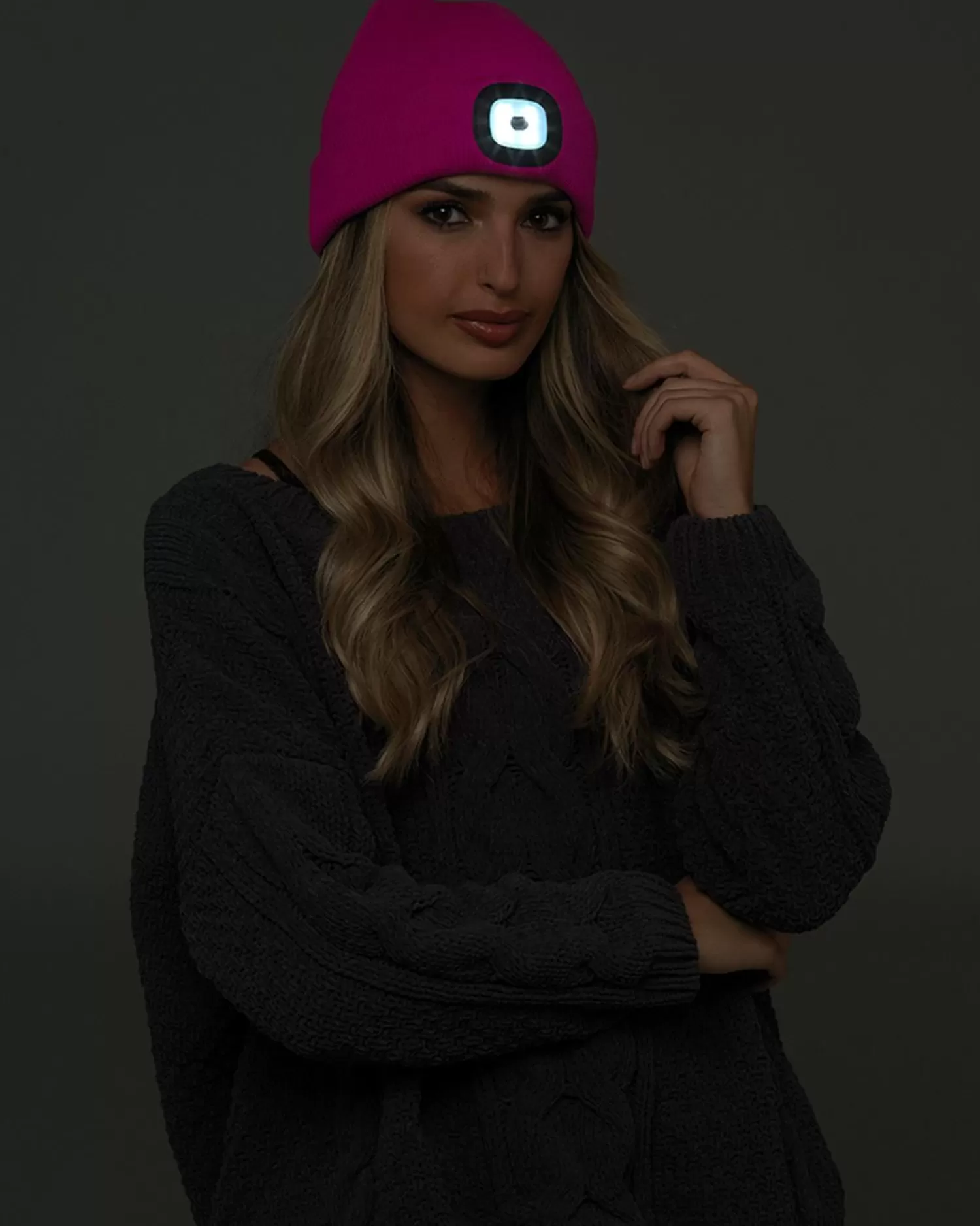 Storm Ridge Hats | Womens Led Light Beanie Hat - Hot Pink