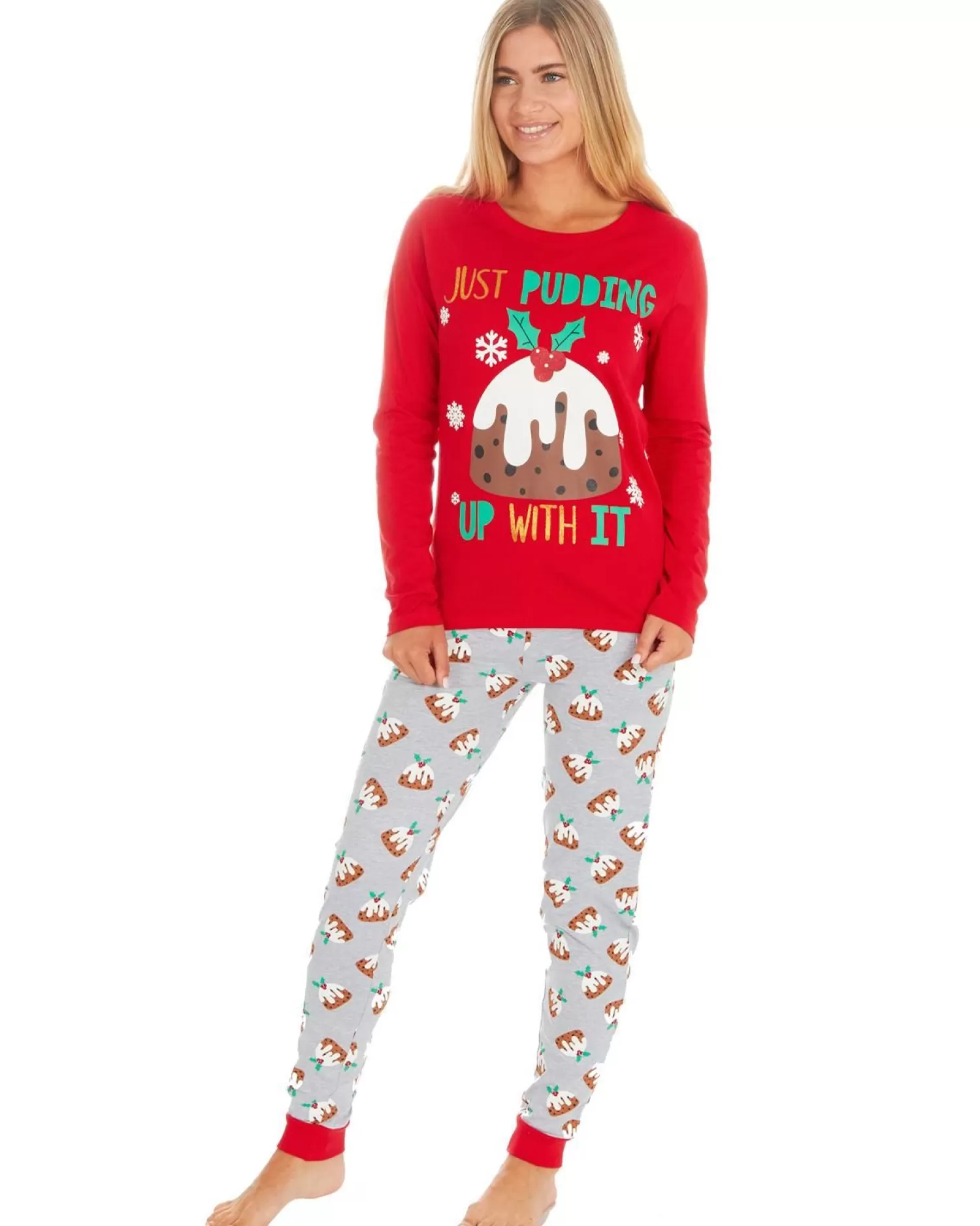 * Pyjamas | Womens Pudding Christmas Pyjamas