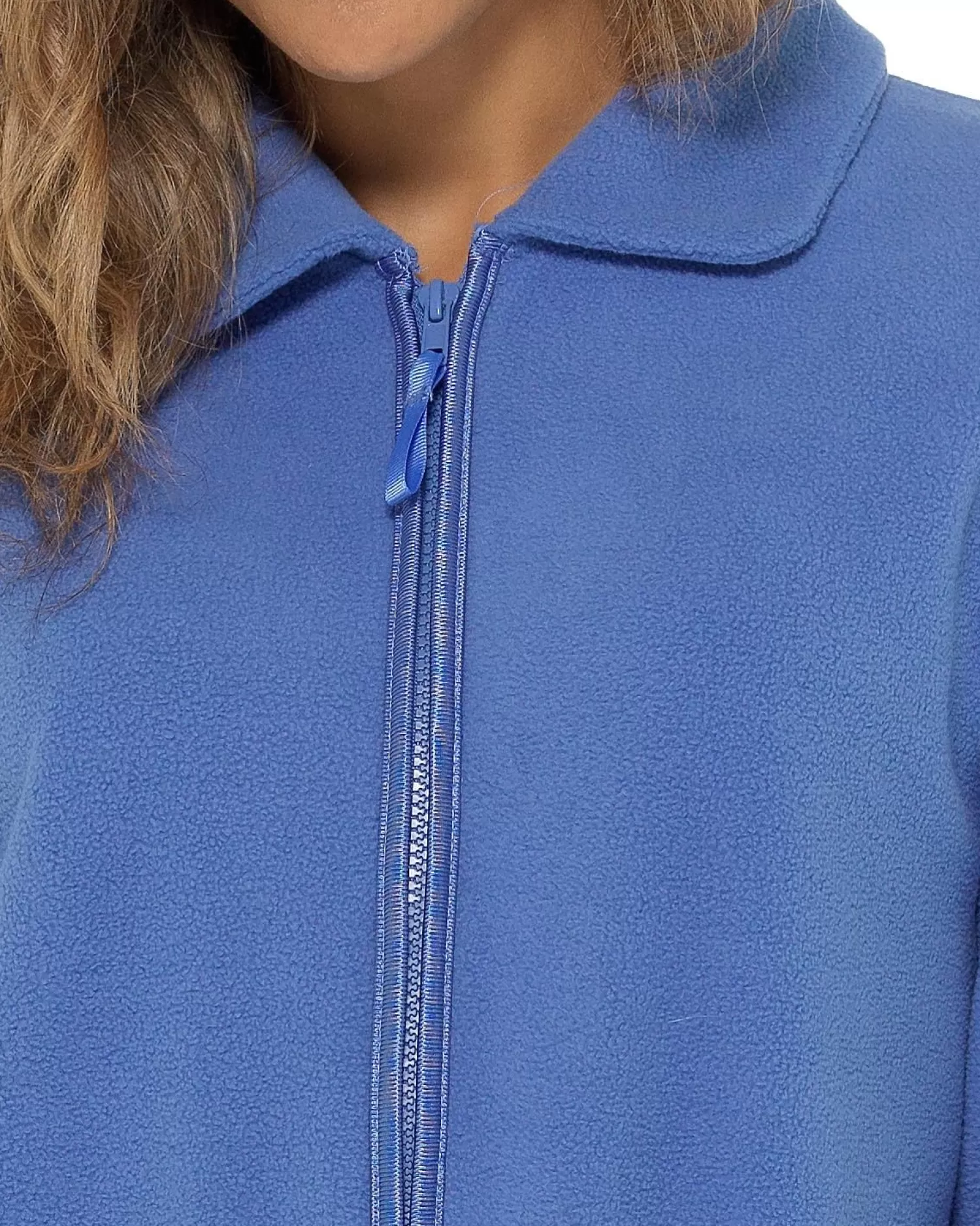 * Dressing Gowns | Zip Up Fleece Dressing Gown - Blue