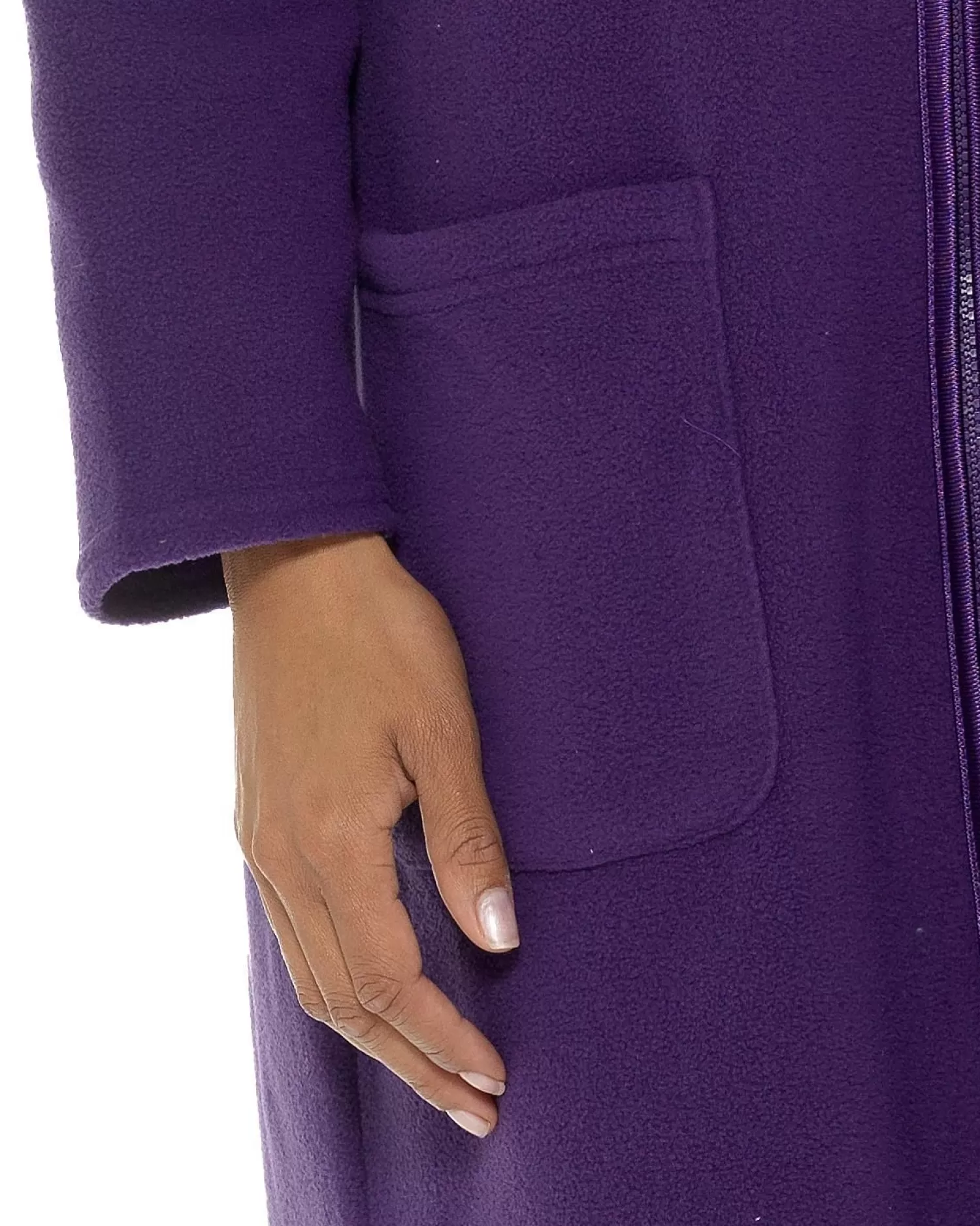 * Dressing Gowns | Zip Up Fleece Dressing Gown - Purple